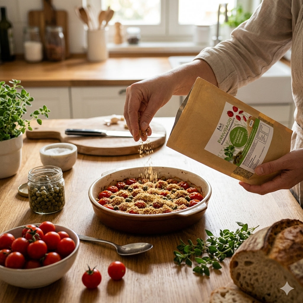 Panvisagri Pomodoro, Capperi e Origano – 250g SENZA AGLIO