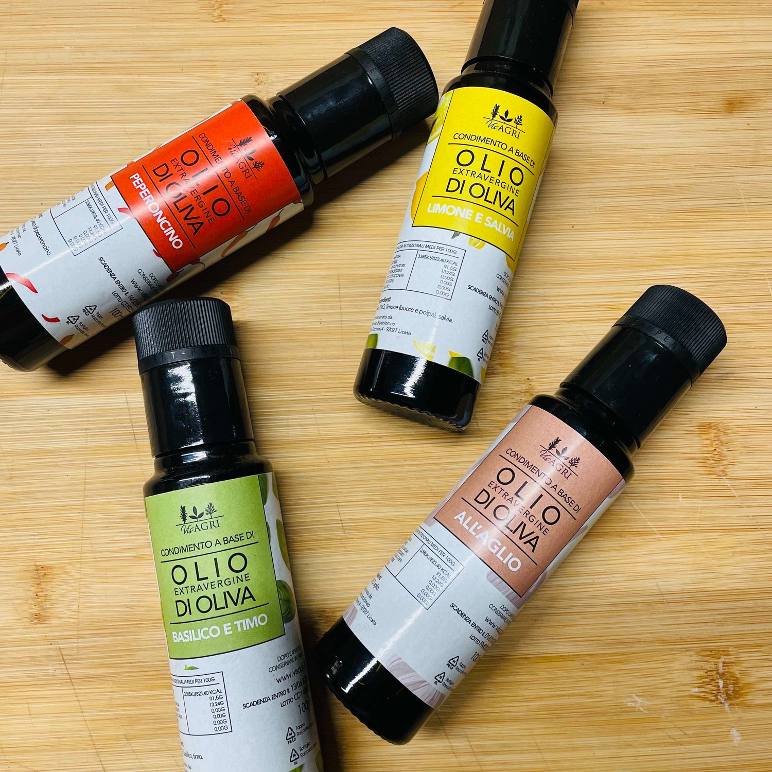 olio aromatizzato 100% olio EVO