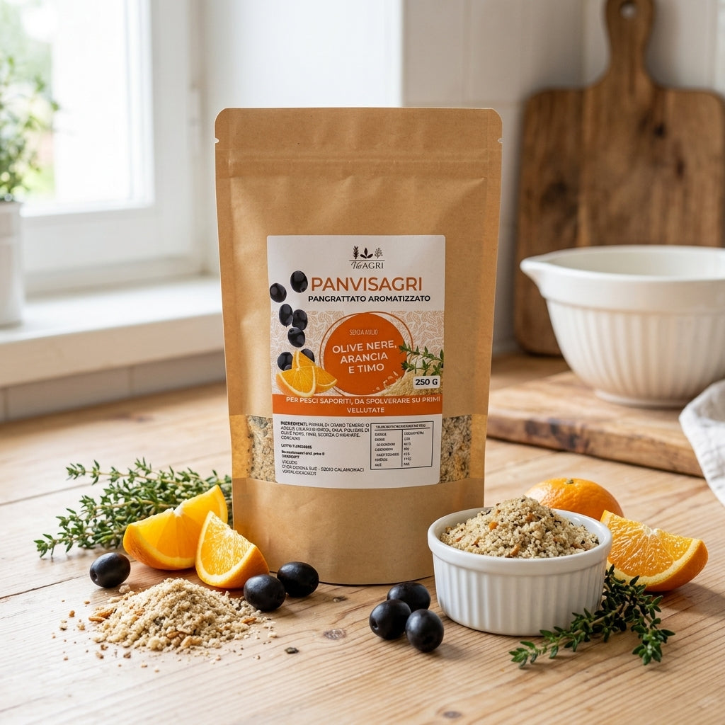 Panvisagri Olive Nere, Arancia e Timo – 250g SENZA AGLIO