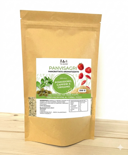 Panvisagri Pomodoro, Capperi e Origano – 250g SENZA AGLIO