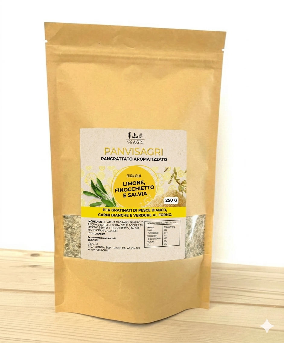 Panvisagri Limone, Finocchietto e Salvia – 250g SENZA AGLIO